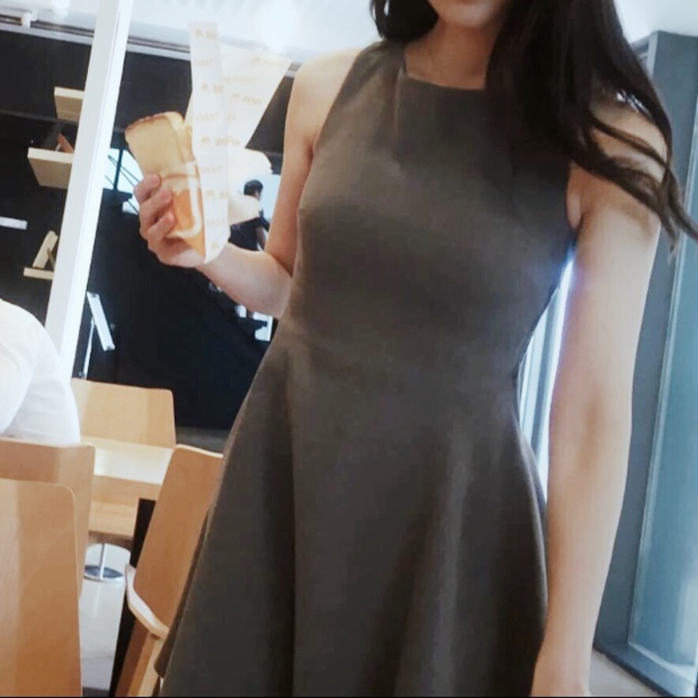 ZARA gray dress with blue zipper